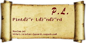 Pintér Lénárd névjegykártya
